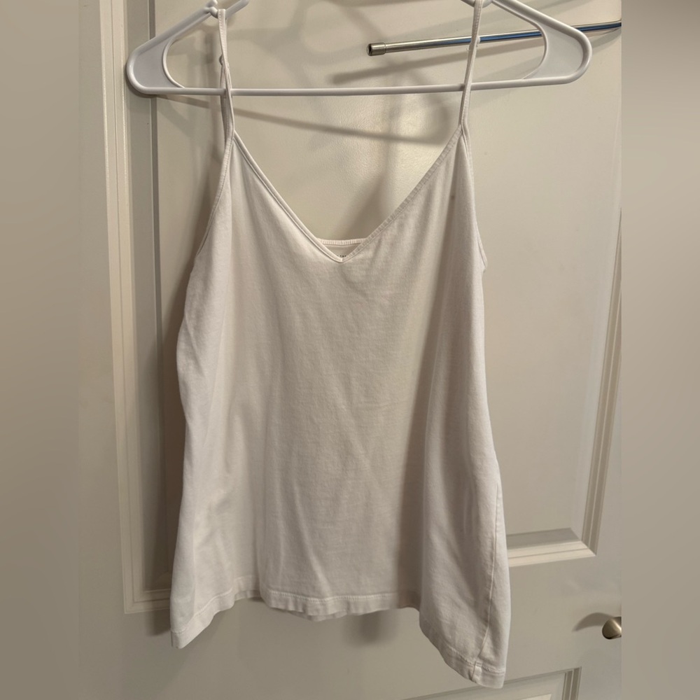 LOFT White V-Neck Spaghetti Strap Camisole